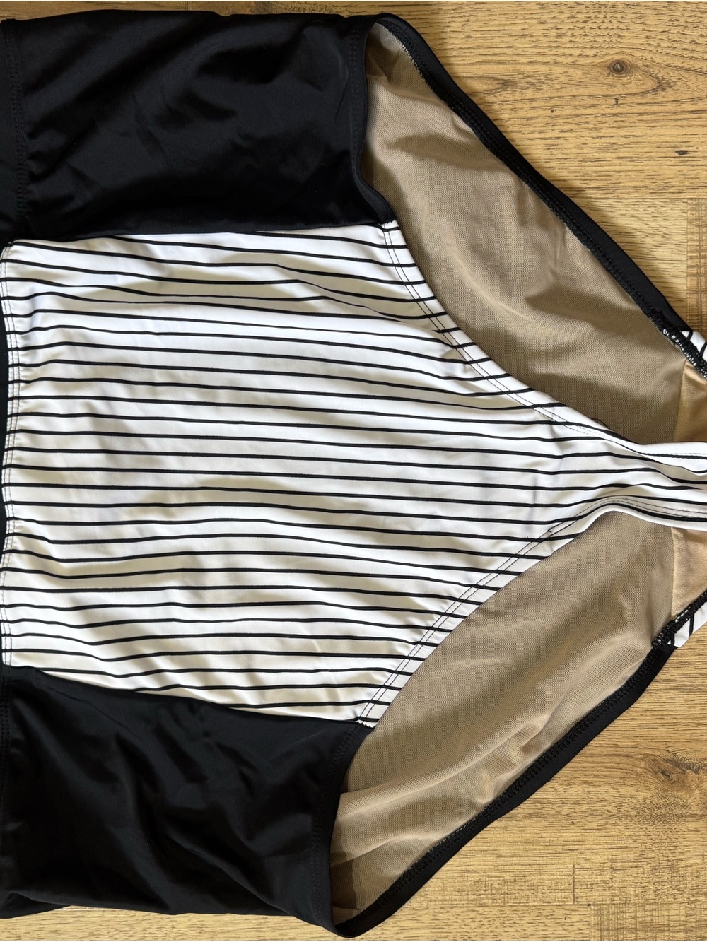 Cacique Black and White Striped Kids One-Piece